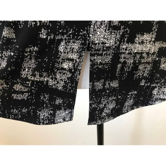 JOSEPH RIBKOFF 3/4 Sleeve Top Size 12 Black White Strap Shoulder Cuffs Stretchy - Picture 8 of 10